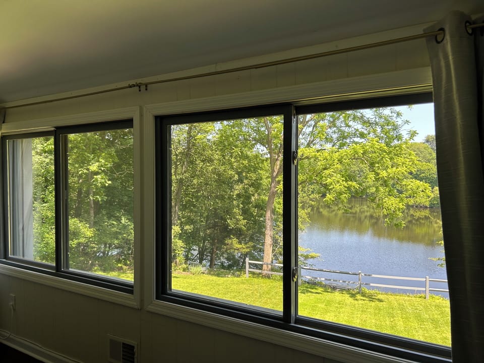 Oversized windows to take in the views of the lake