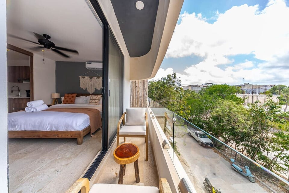A stylishly designed bedroom perfect for unwinding after a day of adventures.