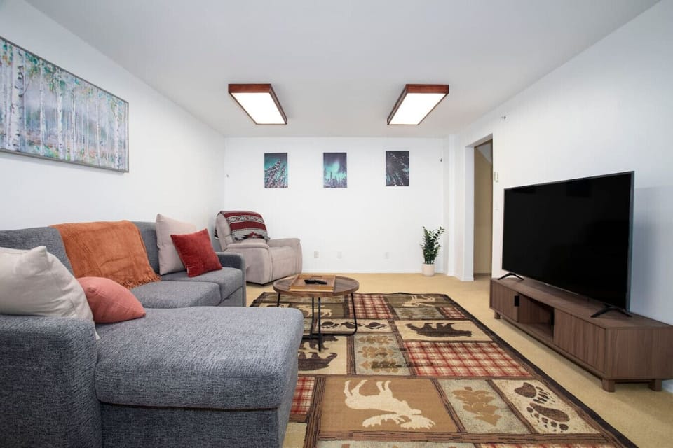 Large living area with smart TV