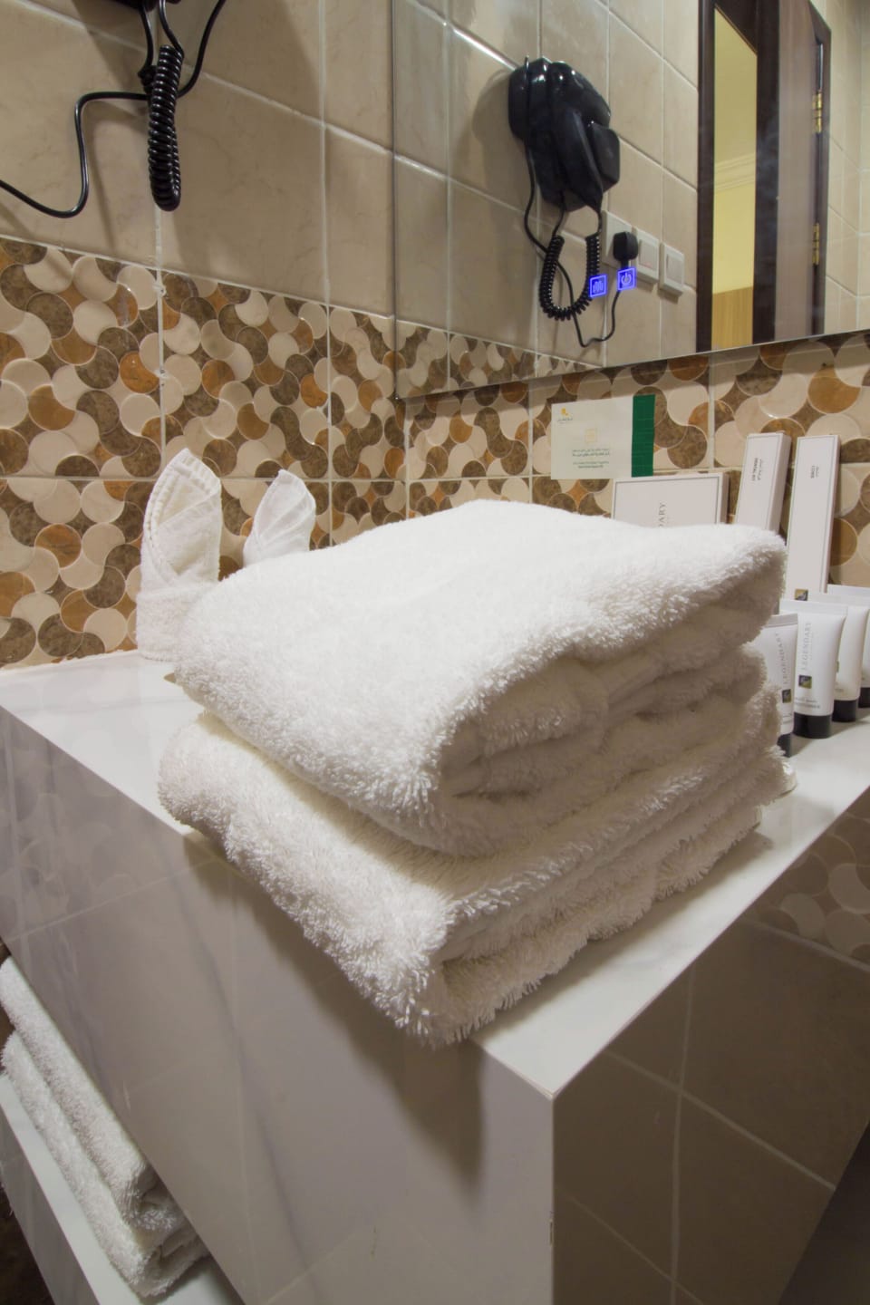 Shower, free toiletries, hair dryer, slippers
