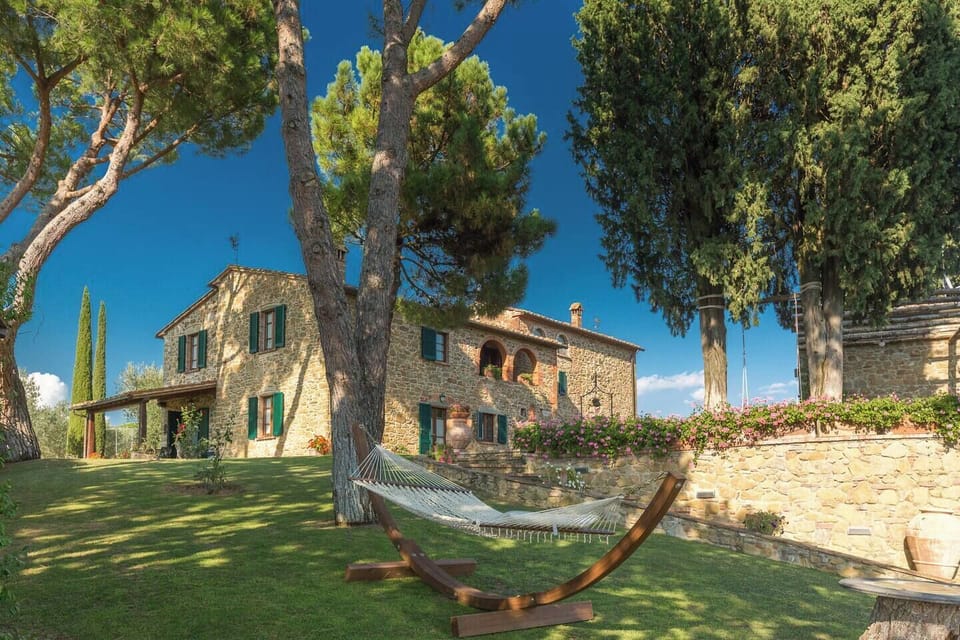 Villa exterior and hammock