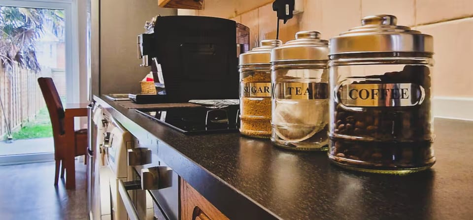 Enjoy your morning espresso made with freshly ground coffee beans.
