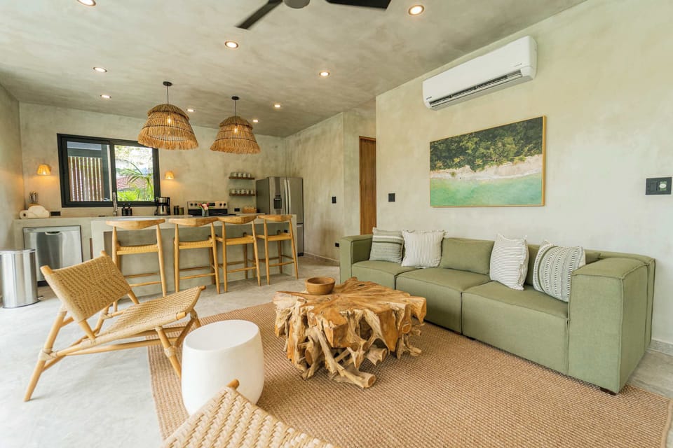 Luxury Open-Concept Living Room & Kitchen in Manuel Antonio Tree House