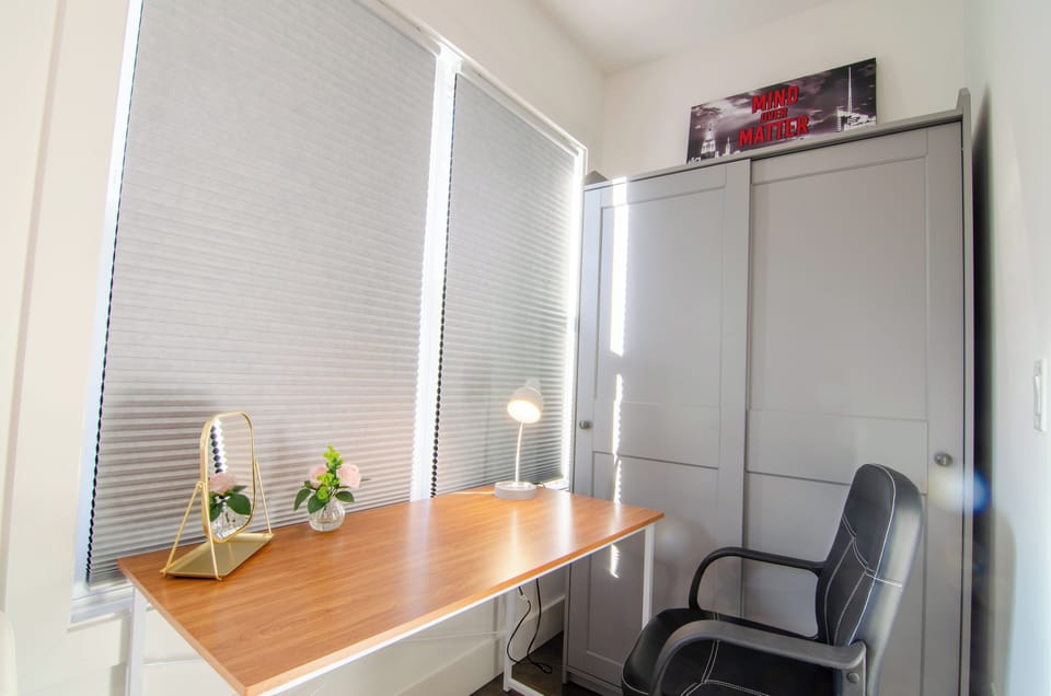 Comfortable desk with a view to enjoy