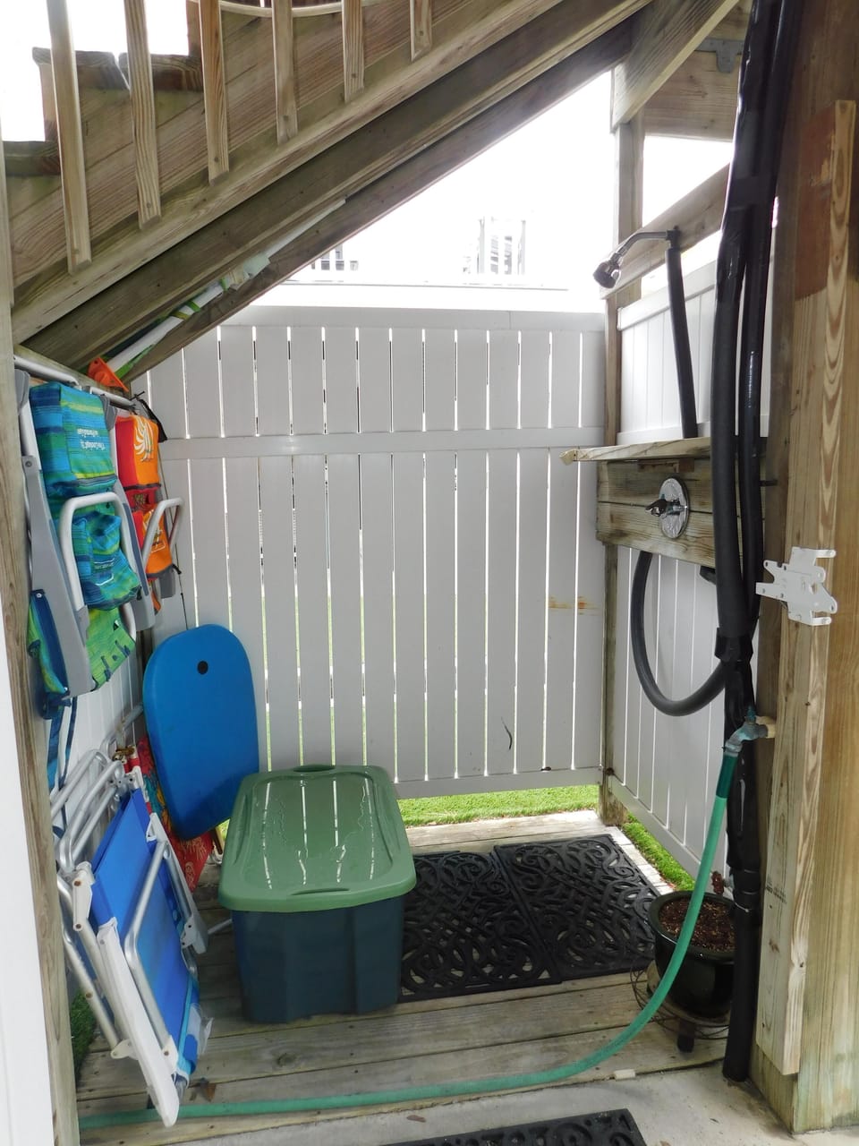Outdoor Shower and beach chairs
