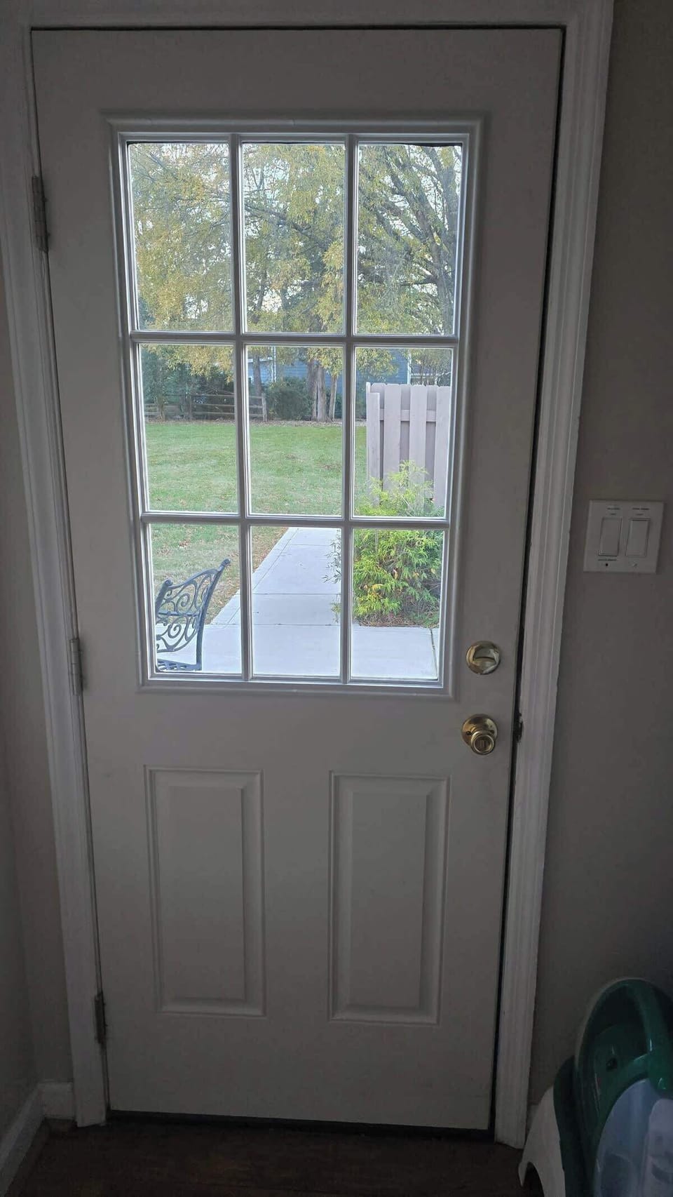 The laundry room back door leads to the patio and rear driveway