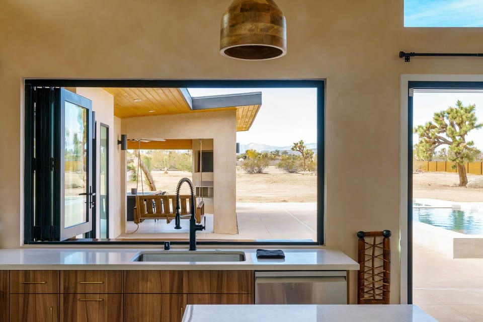 Windows that open up to the outdoors.