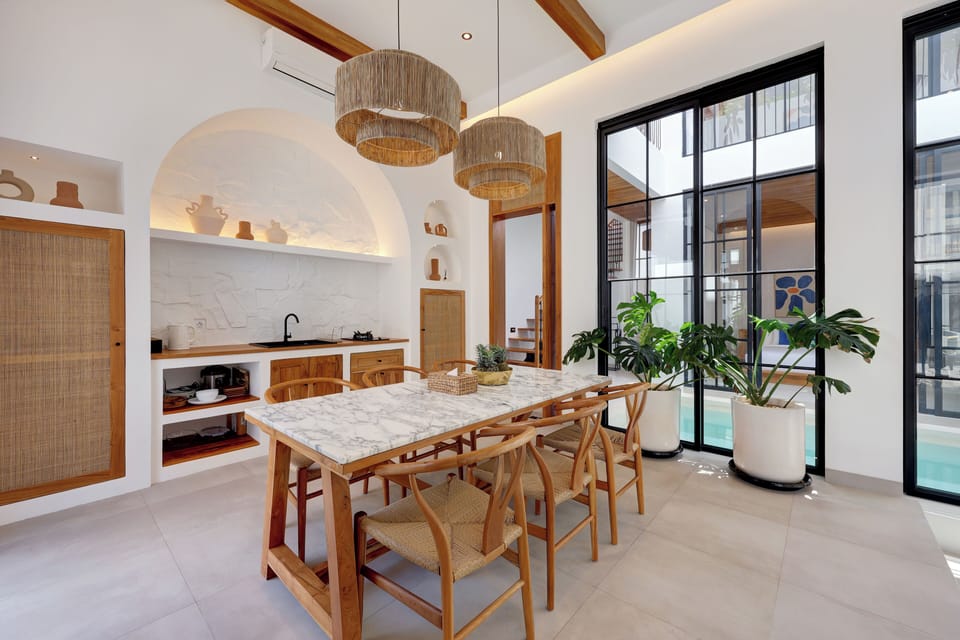 Villa, 2 Bedrooms, Private Pool | Private kitchen | Stovetop, rice cooker, highchair, cookware/dishes/utensils
