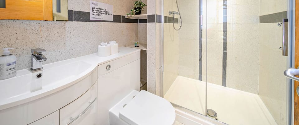 SOOTHING BATHROOM WITH SHOWER