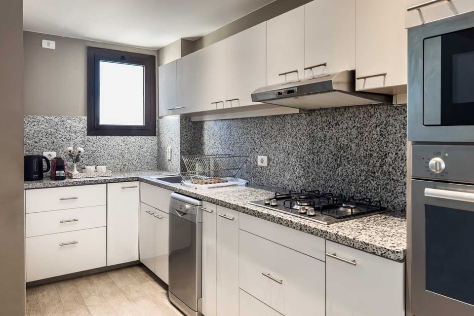 Basic Villa | Private kitchen | Fridge, microwave, oven, stovetop
