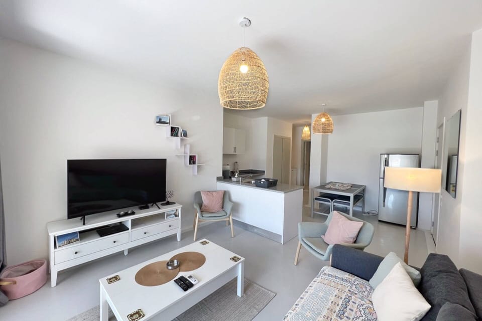 Basic Apartment | Living area | 55-inch Smart TV with cable channels