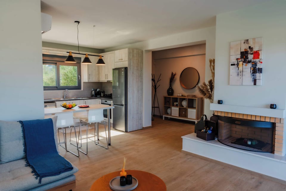 Enjoy the interior fireplace during cold nights