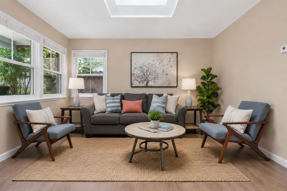 Living Room with Sleeper Sofa Kick back after beach time. Plenty of lounging space plus a comfy sleeper sofa for extra guests.