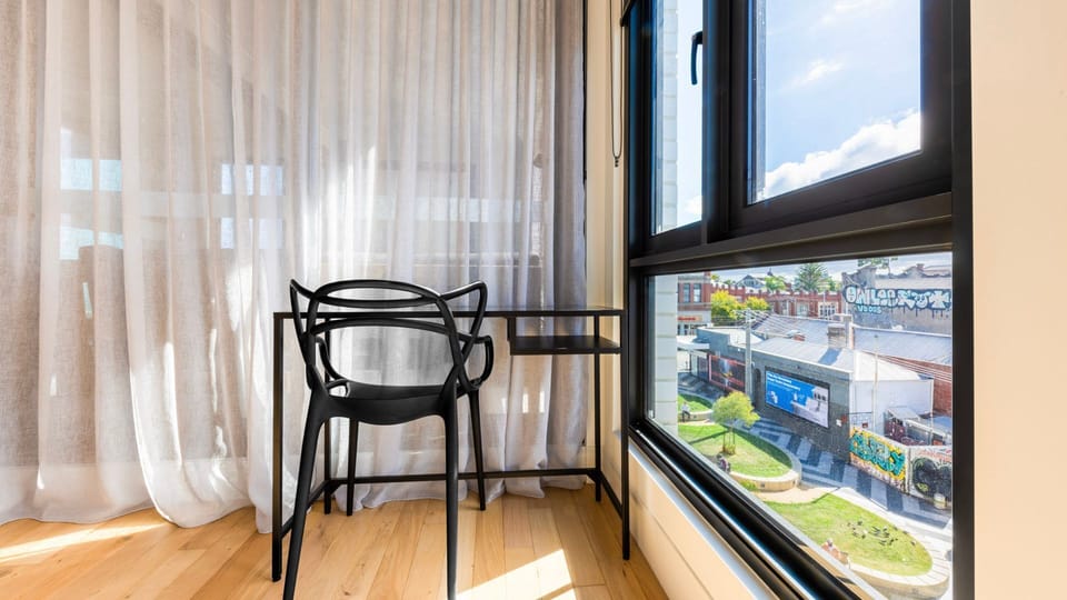 A peaceful reading nook overlooking the neighbourhood