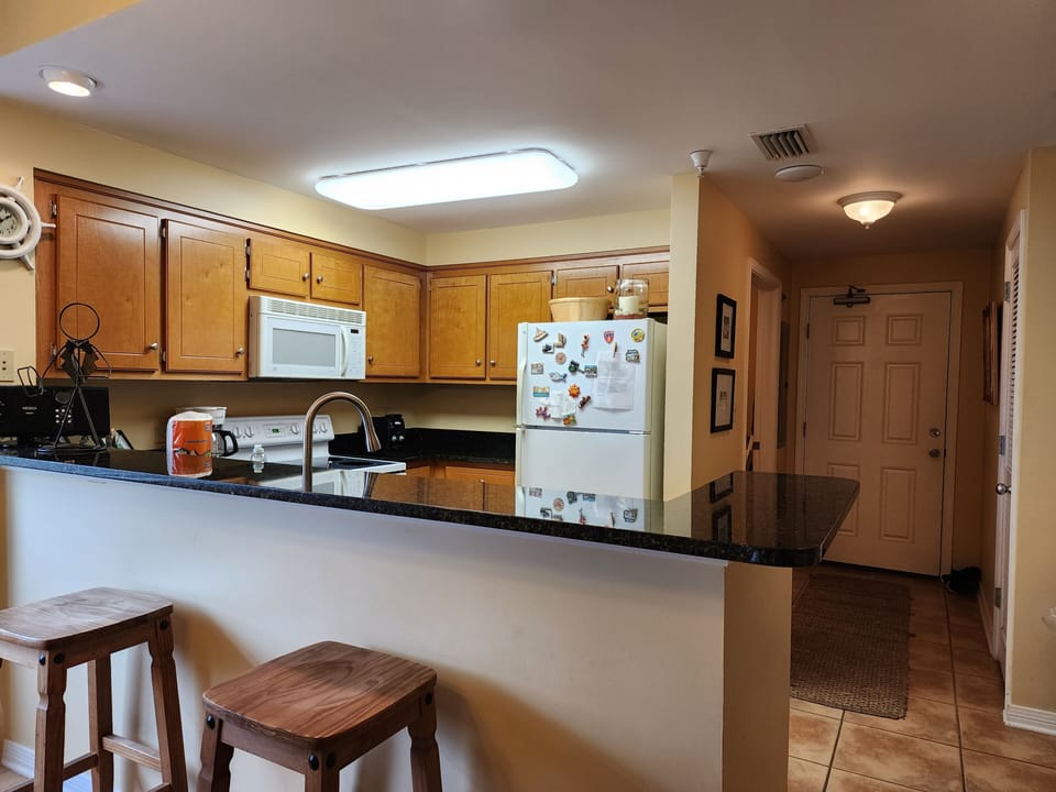 bar area & kitchen