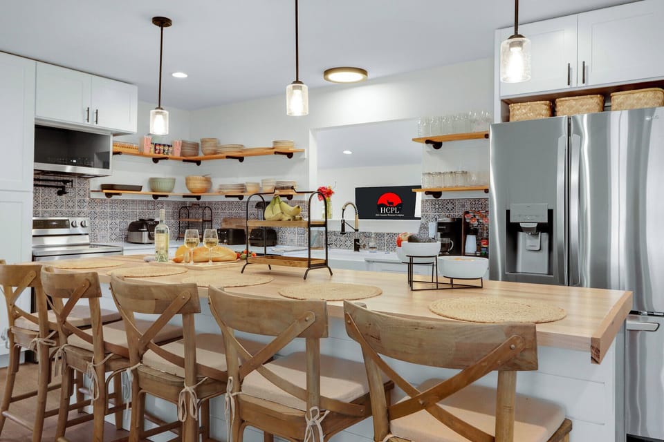 Enjoy a homecooked meal in the modern kitchen