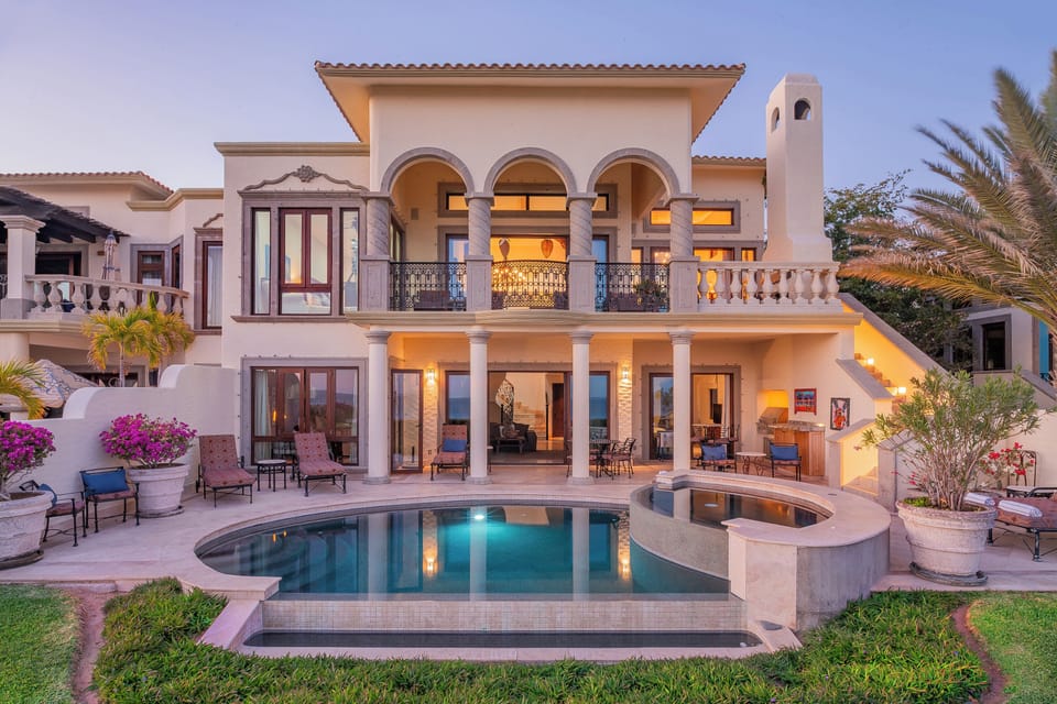 Poolside view of exterior