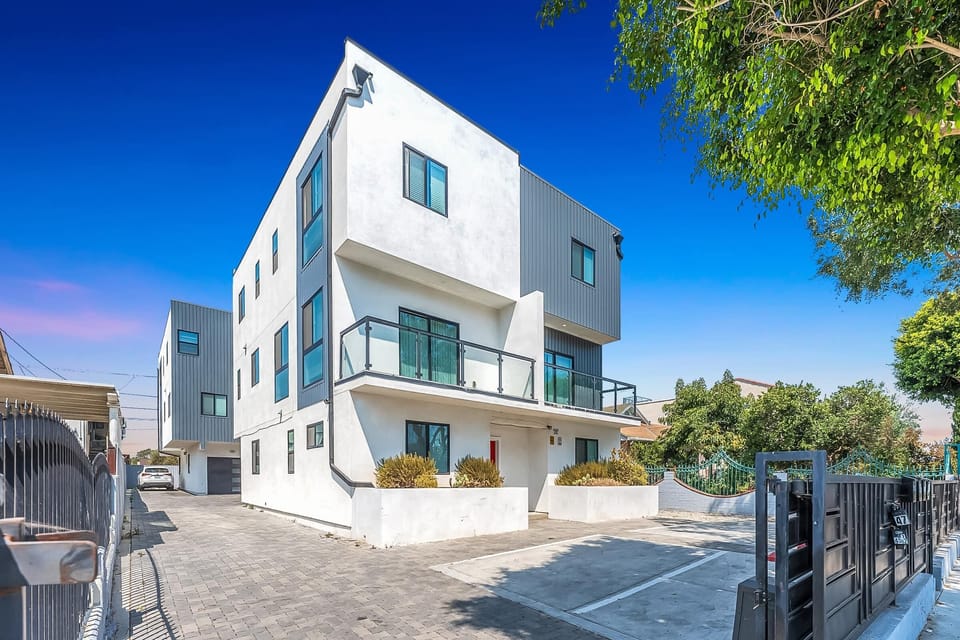 Exterior view of modern building with clean architecture