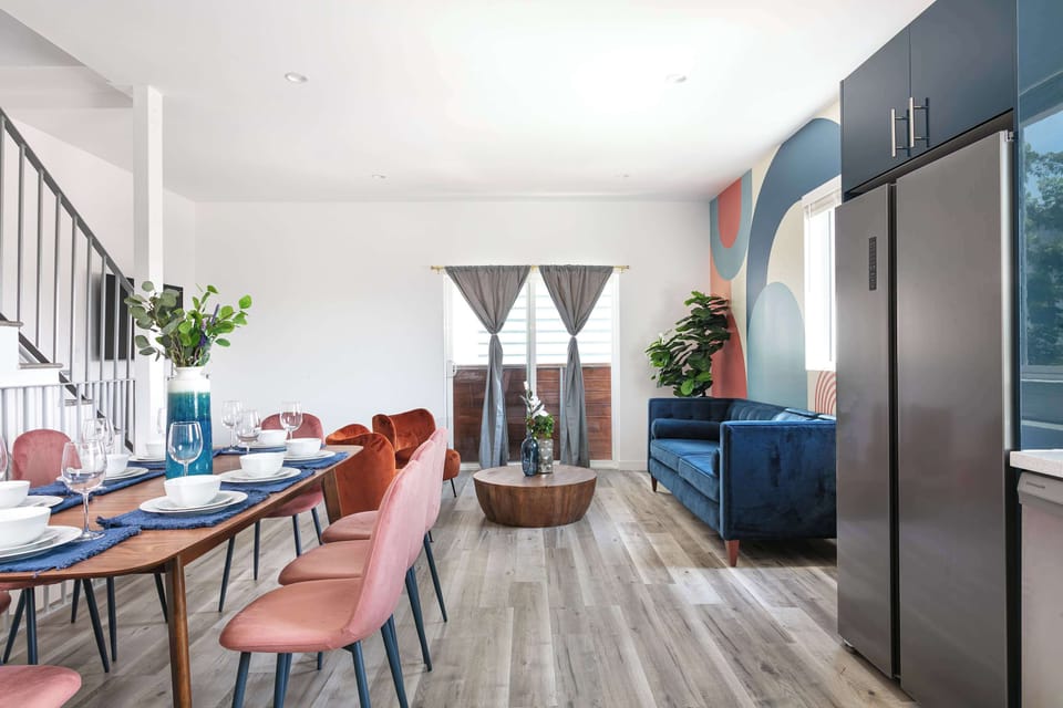 Spacious open-concept kitchen and dining area