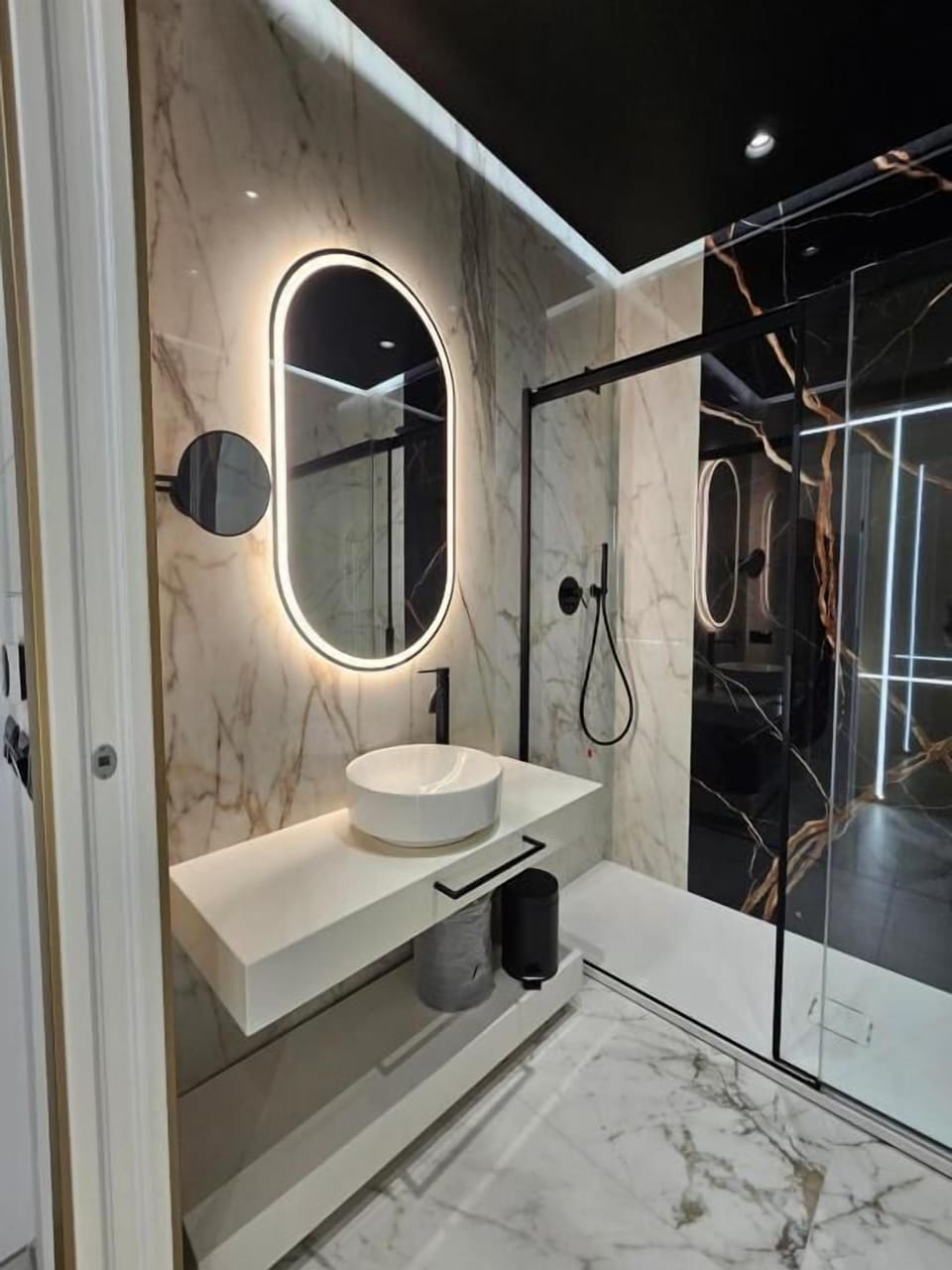 Shower, free toiletries, hair dryer, slippers