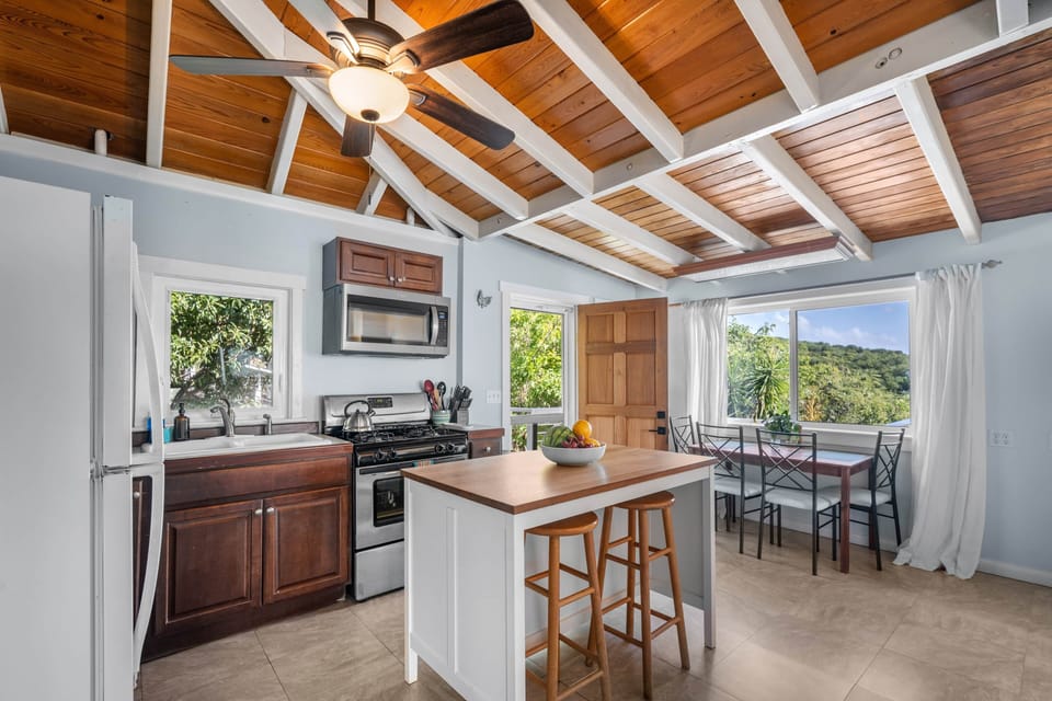 Upstairs kitchen and dining area