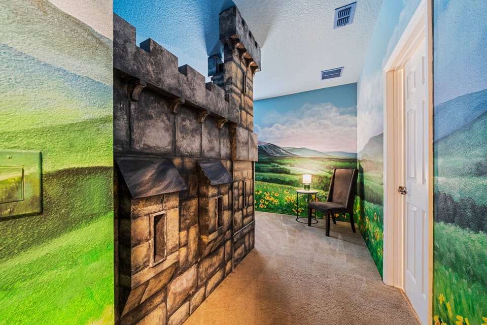 - Fairytale bedroom with castle decor and mural views  
- Orlando vacation rental with themed kids adventures  
- Family-friendly villa close to Disney attractions