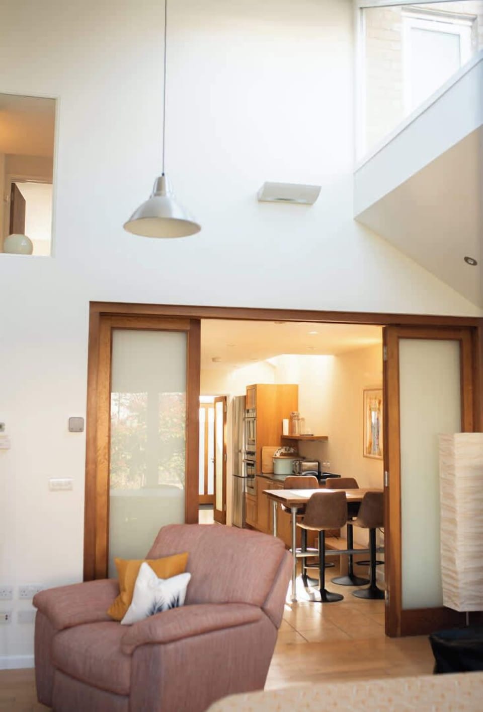 High ceiling for well ventilated space.