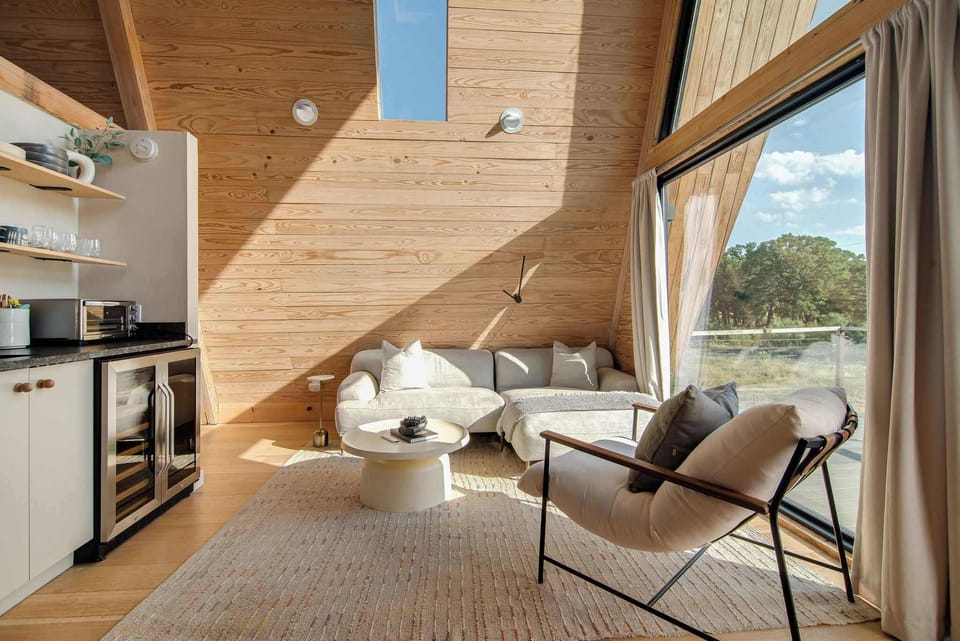 Comfortable seating area for relaxing in your treehouse