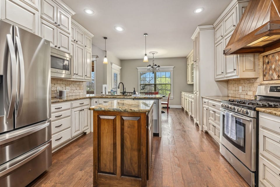 The kitchen is fully stocked to whip up a meal at home or just a great cup of coffee.