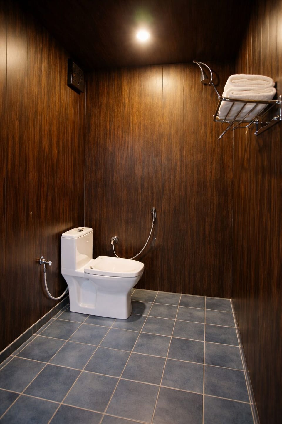 Shower, towels, soap, toilet paper
