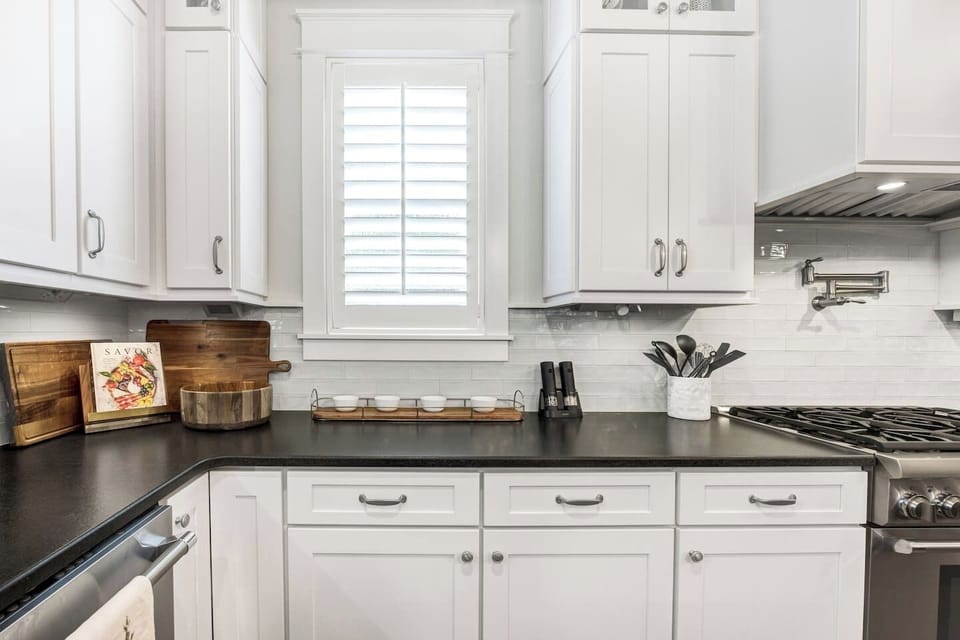 Plenty of cabinets for you to store any food you bring.