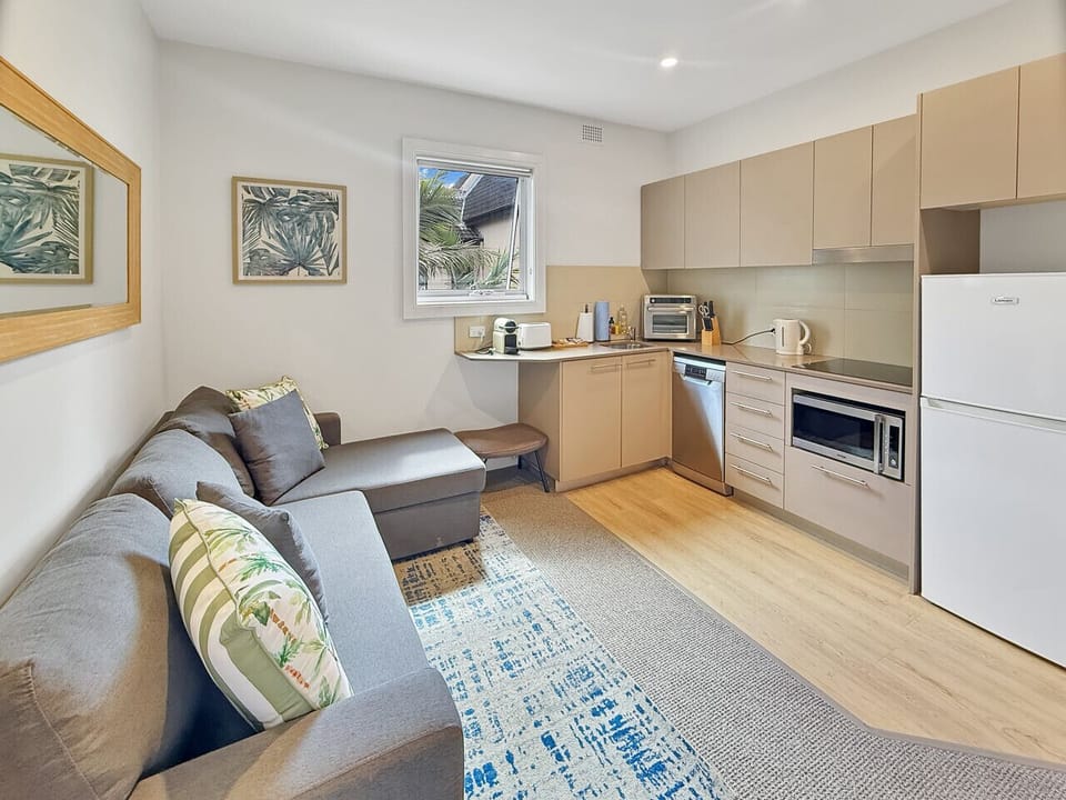 kitchen and living room
