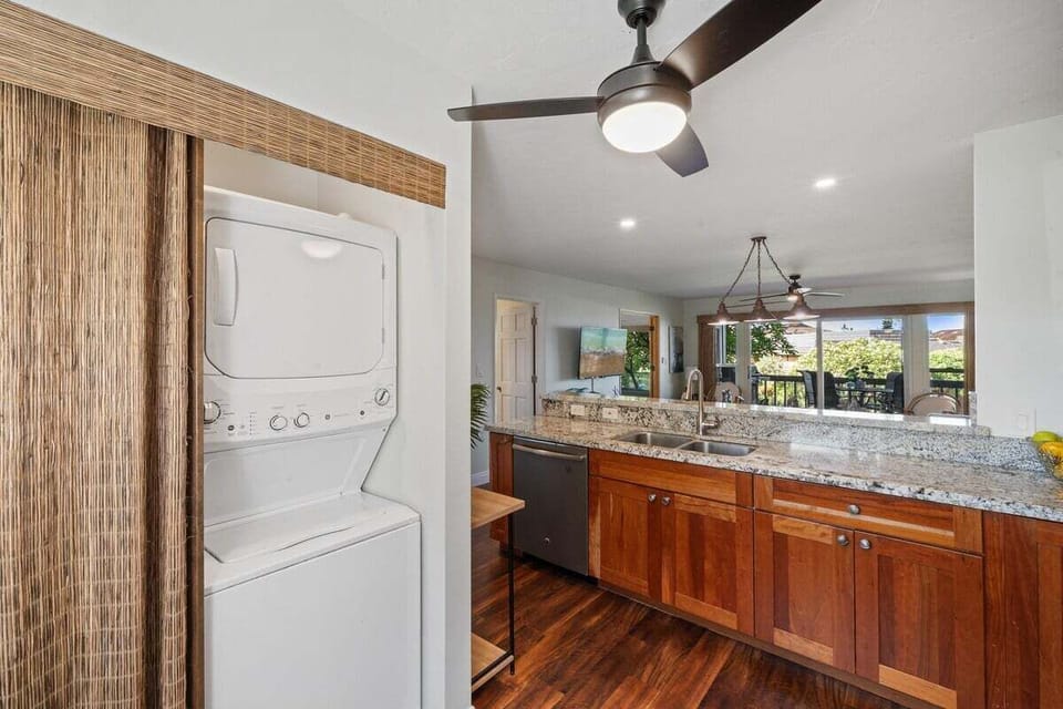 Convenient washer and dryer tucked in a dedicated space for easy laundry during your stay.