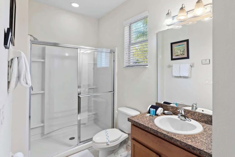 Upstairs shared bathroom wish shower.