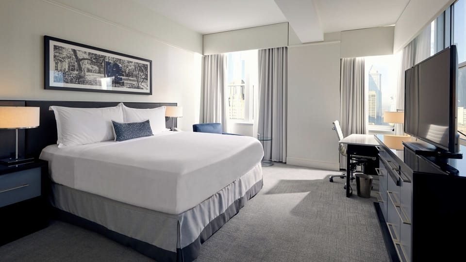 In-room safe, desk, laptop workspace, blackout drapes