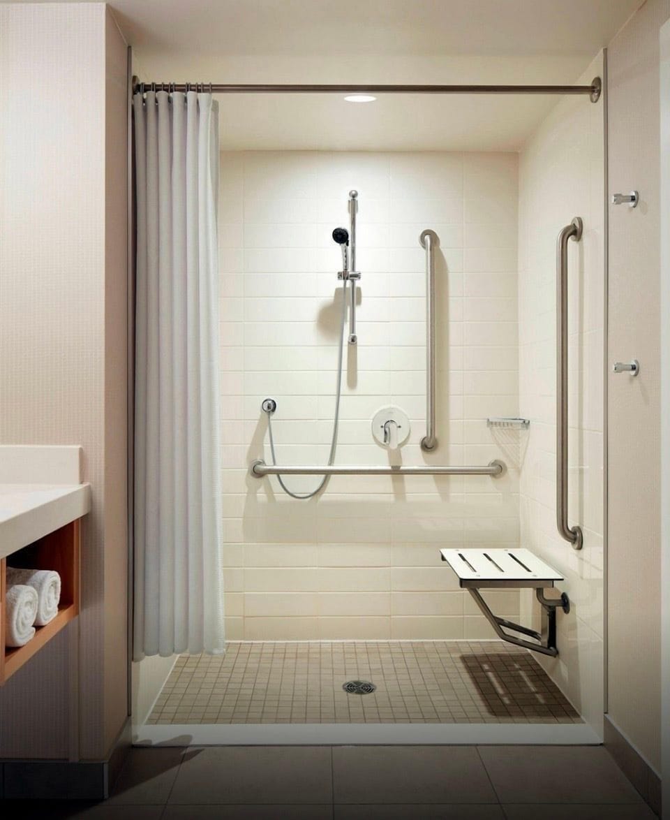 Bathtub, hair dryer, soap, shampoo