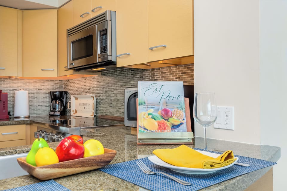 Enjoy casual dining at the kitchen island