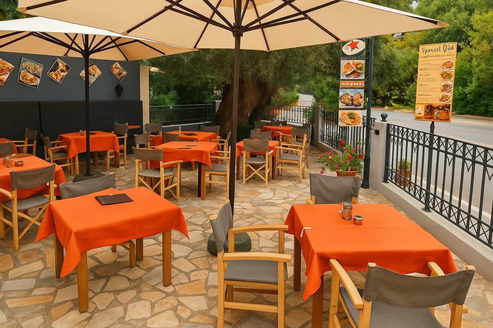 Outdoor dining at our traditional Greek restaurant

