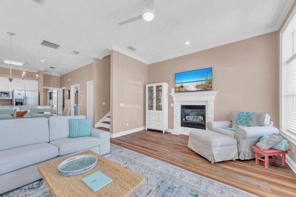 Wind down with a movie on the flat-screen TV