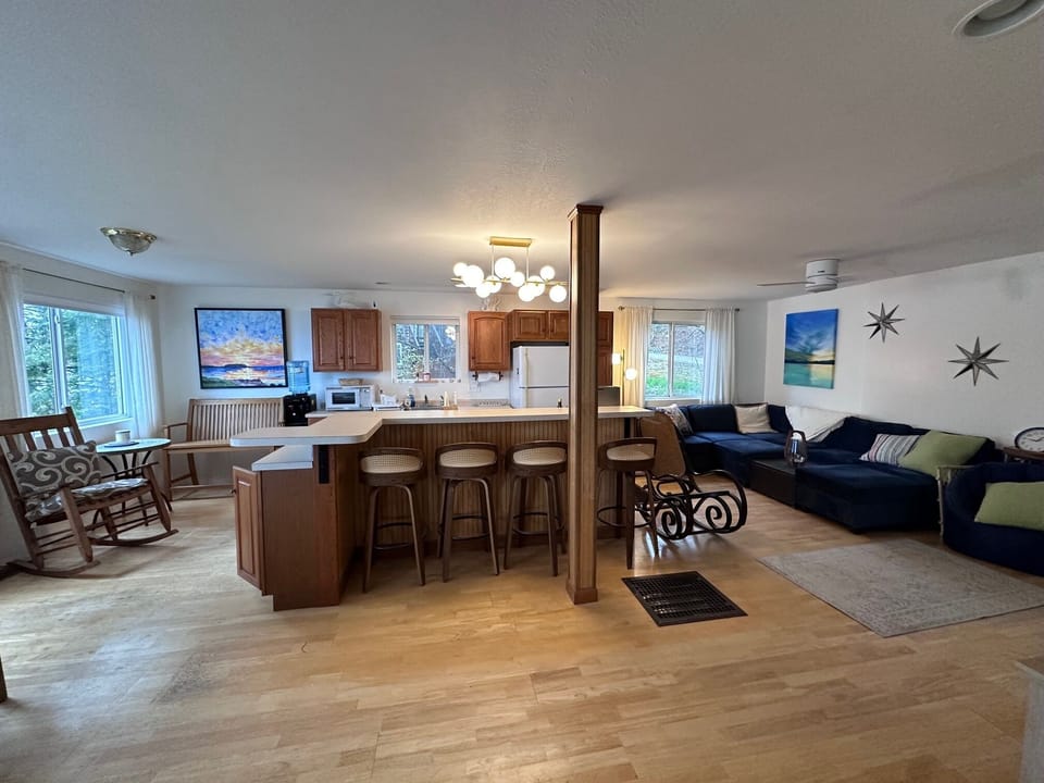 Dining and living room space