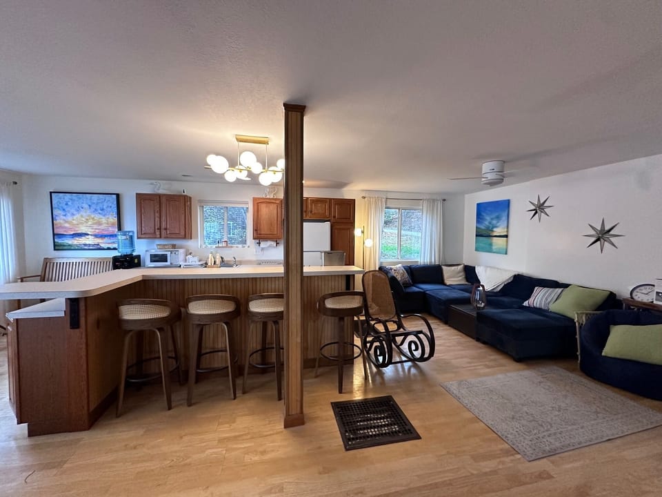 Open kitchen and living room space