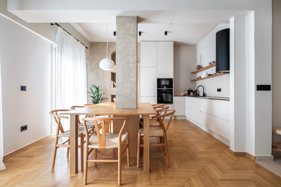 Family Apartment, Balcony, City View | Living area | 50-inch Smart TV with digital channels, fireplace