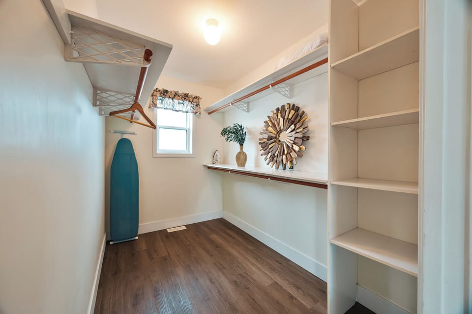 Walk-in closet in master bedroom