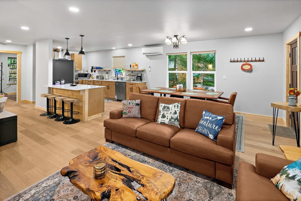 Open-concept great room for group gatherings