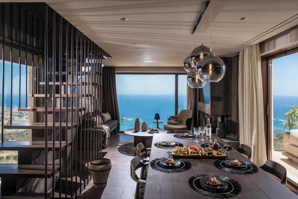 Spacious dining table for six