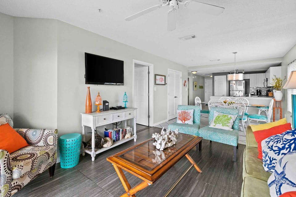 An easy open layout connects the living and dining areas for relaxed gatherings.