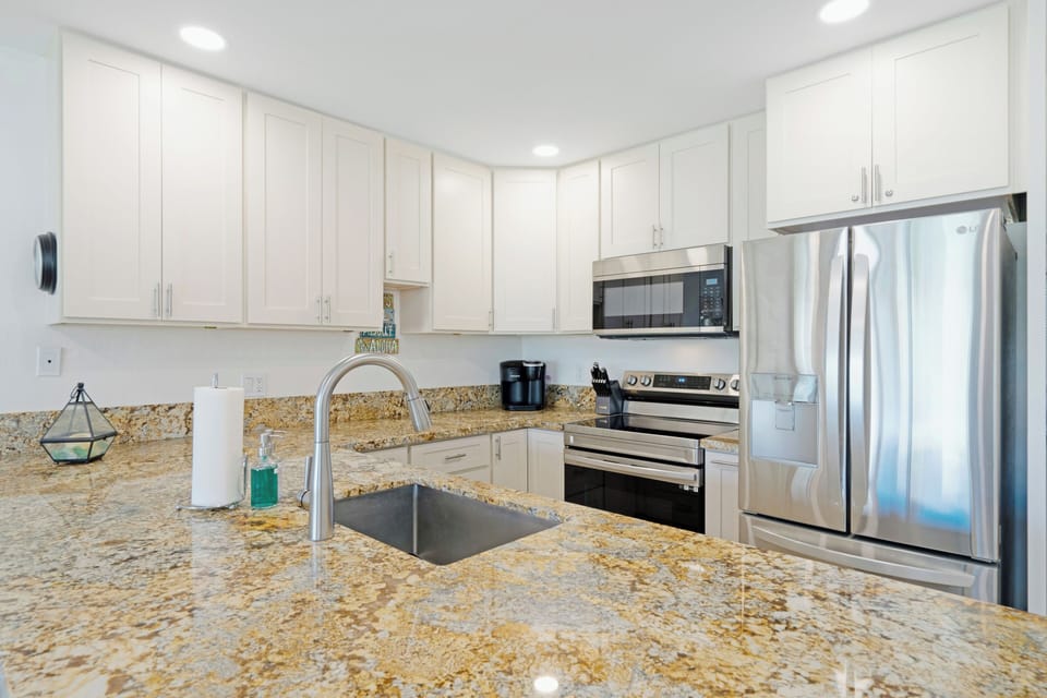 Stainless steel appliances.