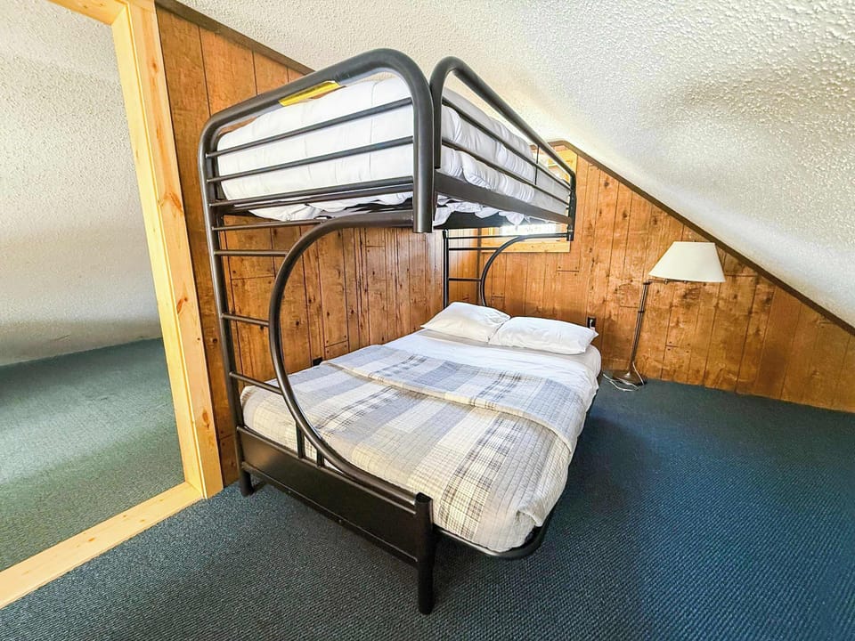 The bunk bed offers a twin and full bed