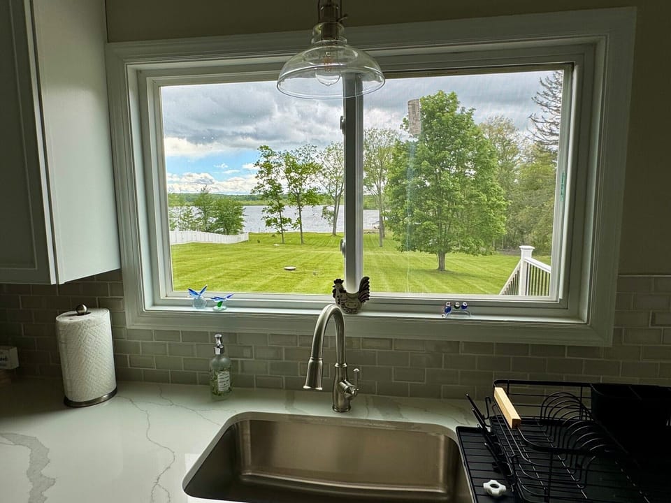 Newly renovated house, view from kitchen window