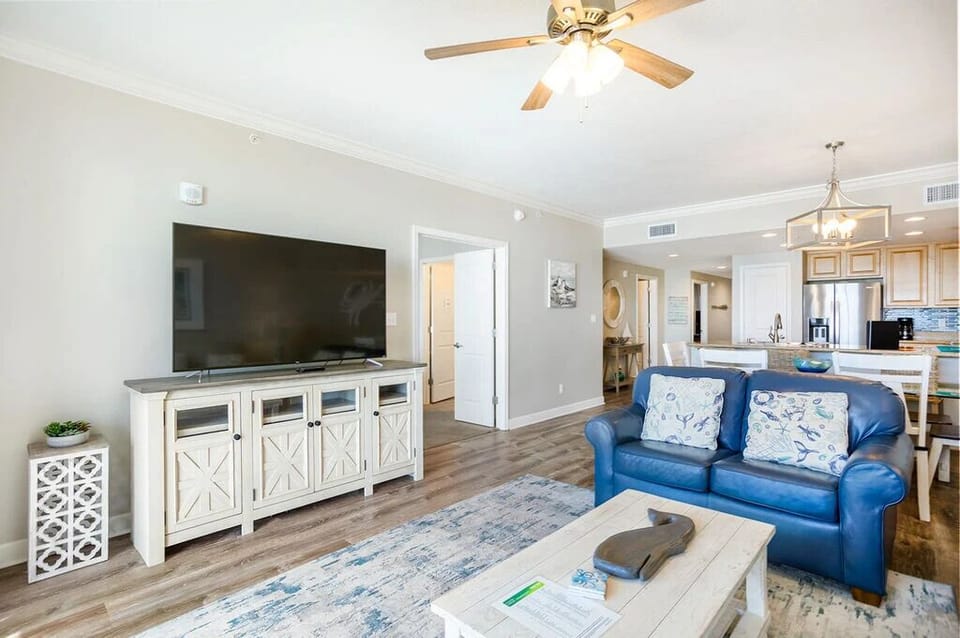 Gulf front living room.